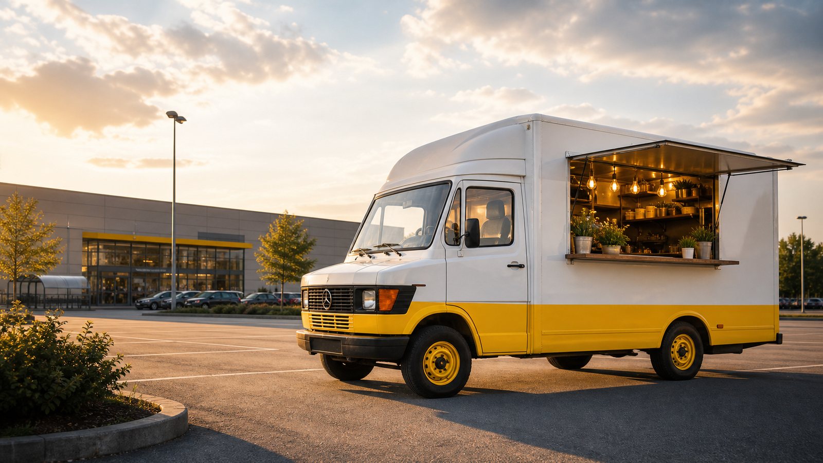 Food truck przy sklepie: szybki obiad bez pośpiechu